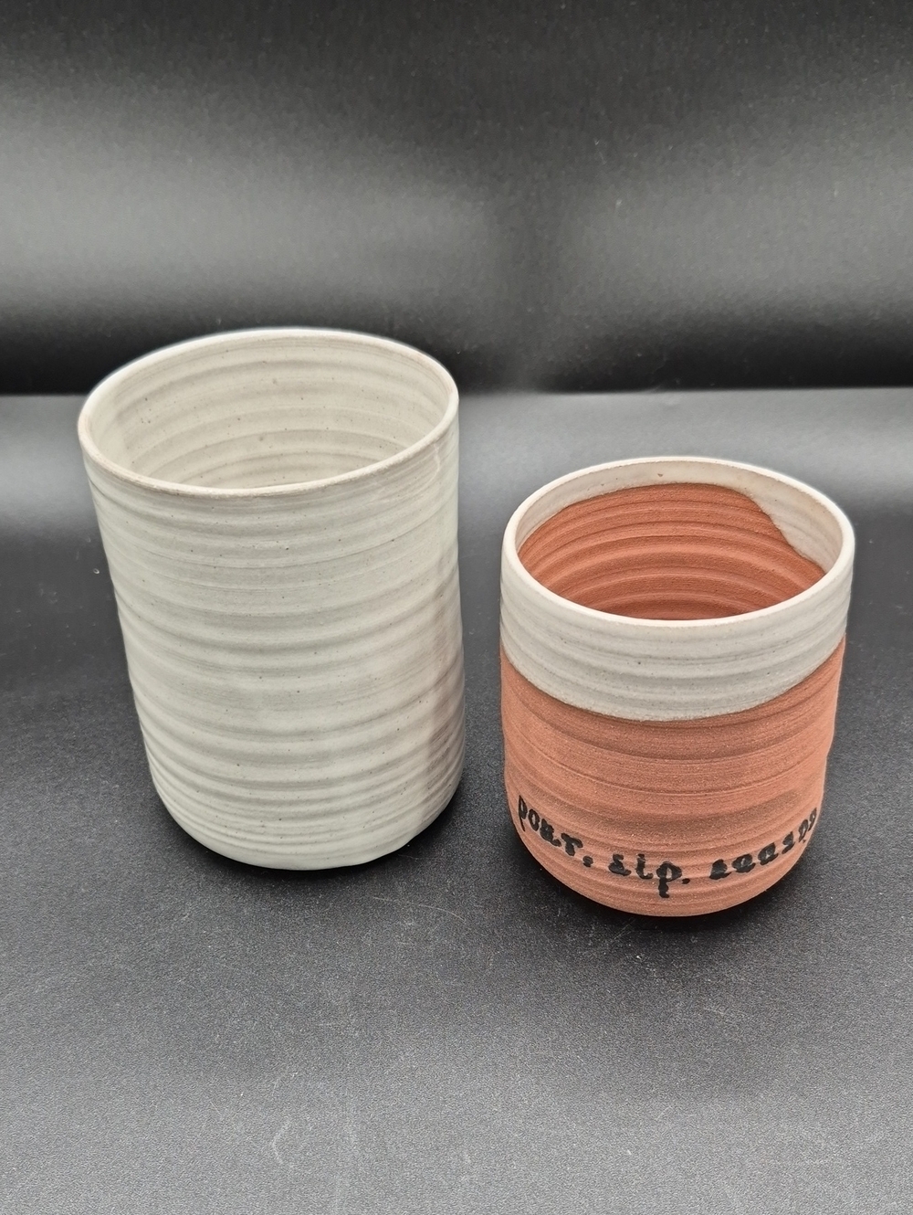 Two-Piece Handmade Pottery Wine Tumbler Set